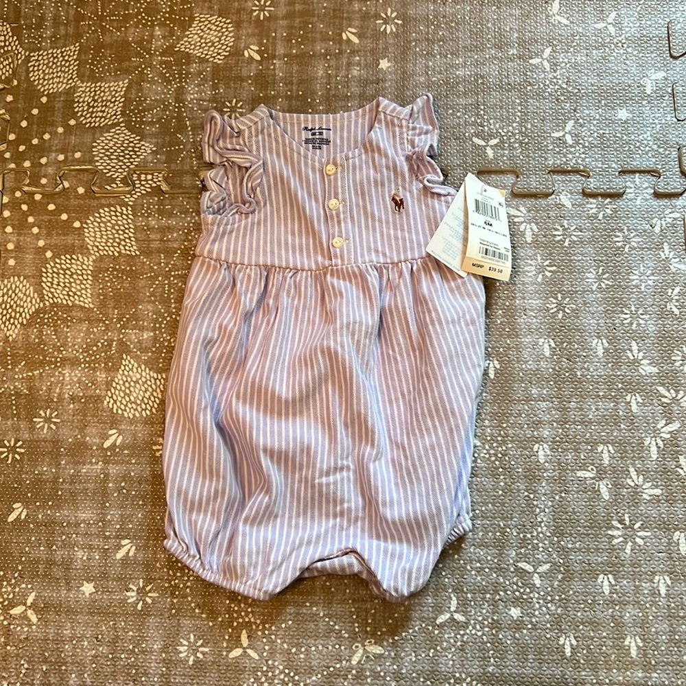 Purple seer sucker onsie